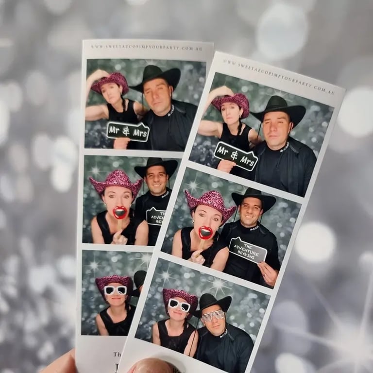 Photo Booth Strip Prints during an event in Coomera, Gold Coast - party hire by SweetAz Co.