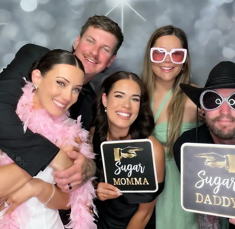 Photo Booth making memories at a Wedding Celebration in Coomera, Gold Coast - party hire by SweetAz Co.