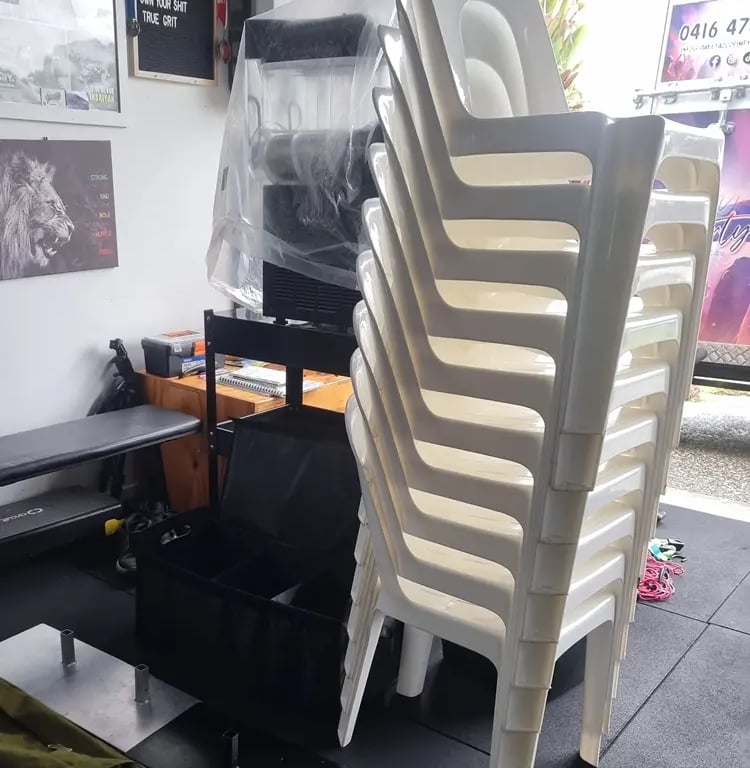 Plastic Chair spotted at a Business Function in Carina, Brisbane - party hire by SweetAz Co.