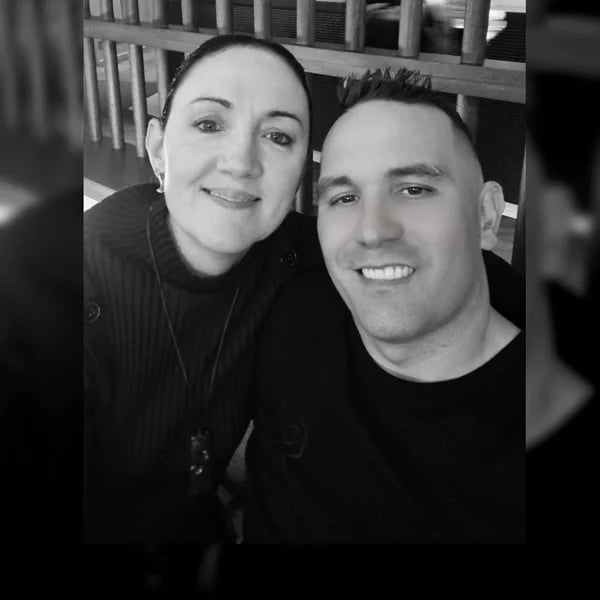 Carly and Kahn taking a moment for a selfie at Greenbank RSL for a night of line dancing.