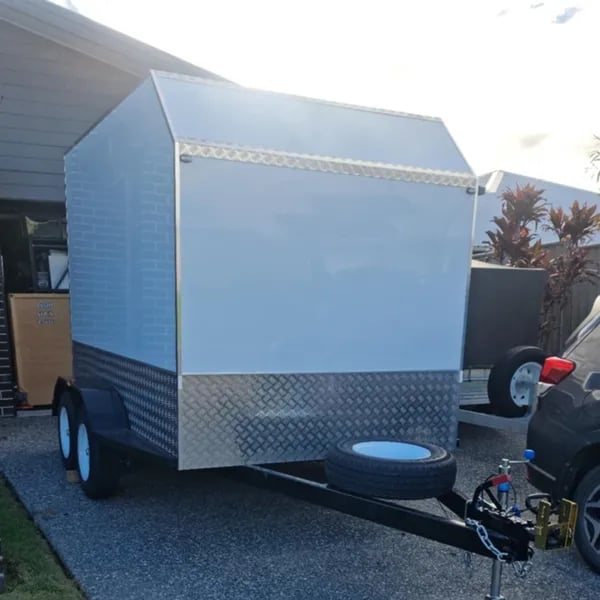 Maiden voyage for the trailer to Daune's 60th in South McLean with the photo booth ready.