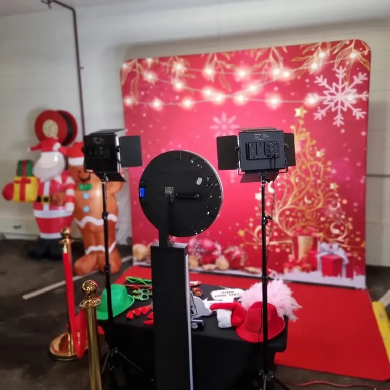 Xmas open air photo booth setup for the Adventist Retirement Plus Xmas party, Redlands.