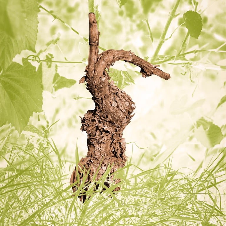 Cep de vigne évoquant un lapin ou une danseuse, photo d'art