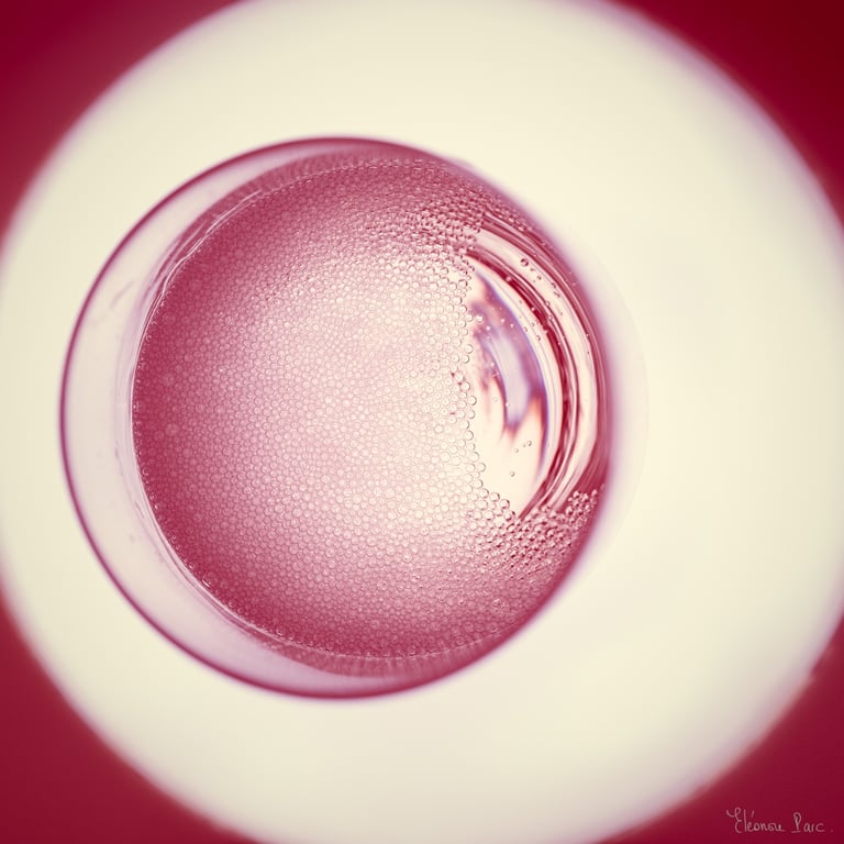 Le Vin en Rose – Éclat rosé d’un verre de vin pétillant 
