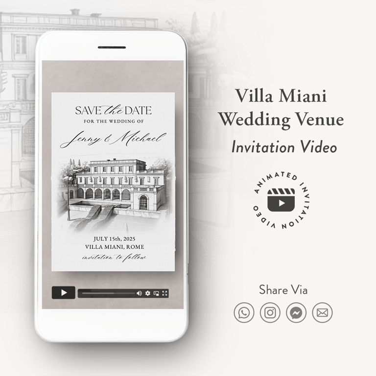 villa miani wedding invitation video custom wedding venue invitation