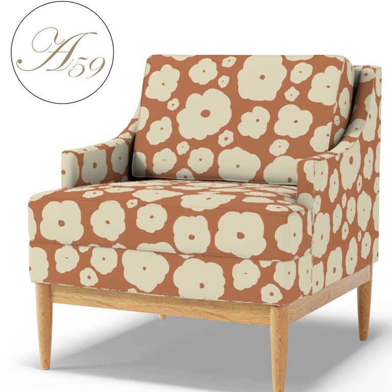 Atelier 59 STUDIO - Chair upholstered in Wintor Floral - Caramel