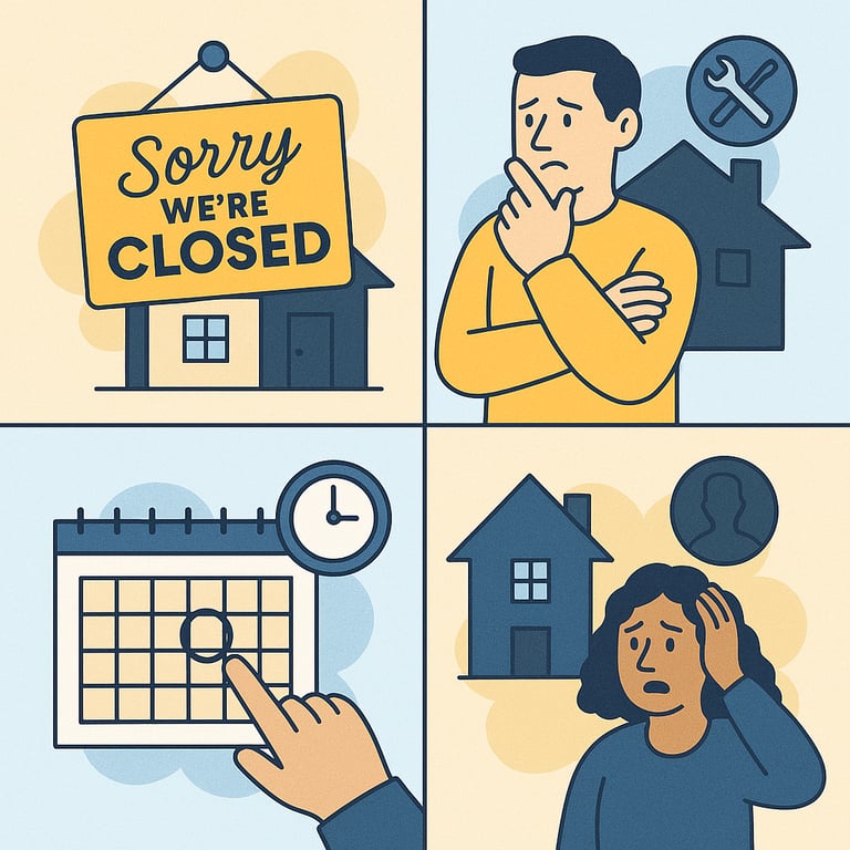 cartoon depiction of home selling problems