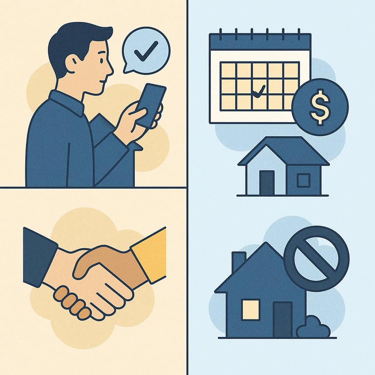 cartoon depictions of home selling solutions
