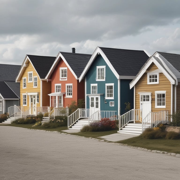An interior view of a modern modular house showcasing open space.