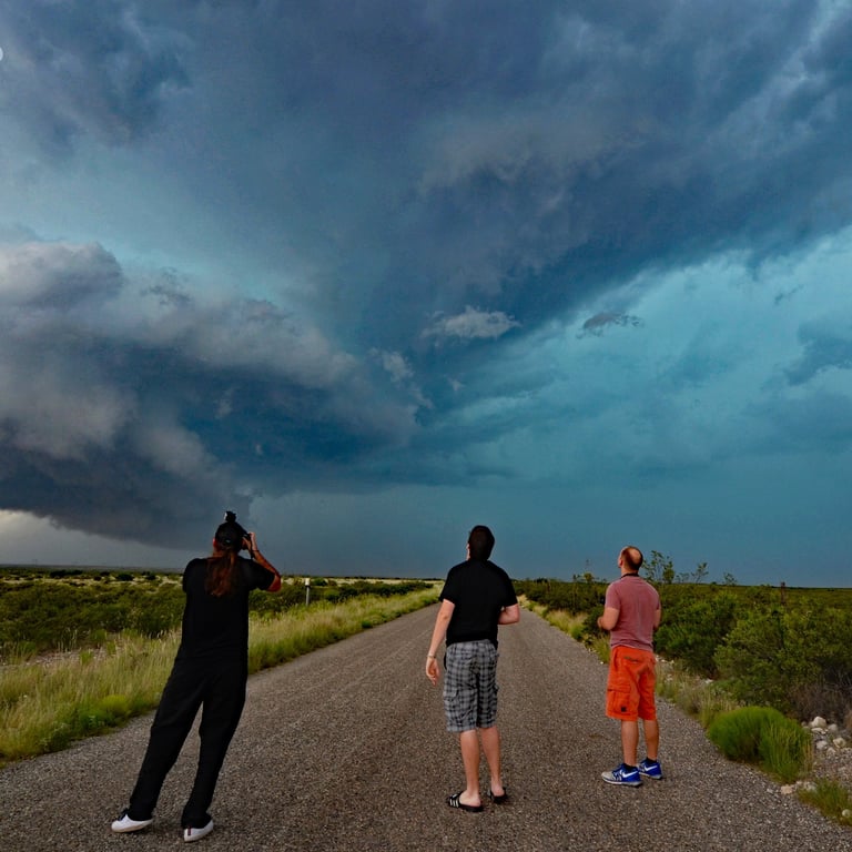 Storm chasing tour group.