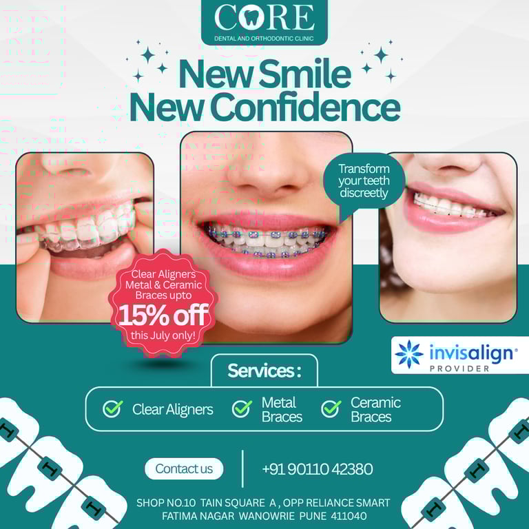 offer by Core dental and orthodontic clinic on Clear aligners and braces treatment