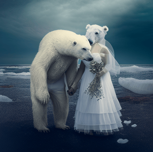 Mr. and Mrs. Snowball Wedding Picture