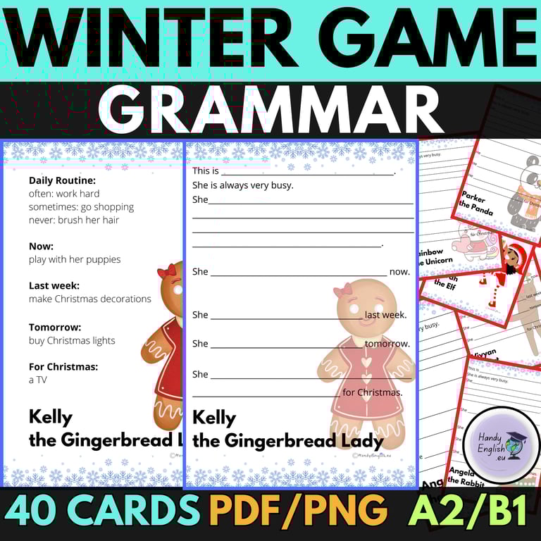 A2 Grammar: Winter and Christmas speaking and writing activity