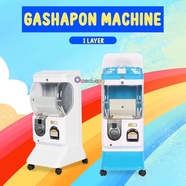 Mesin gashapon full size dengan satu tingkat untuk kapsul mainan.