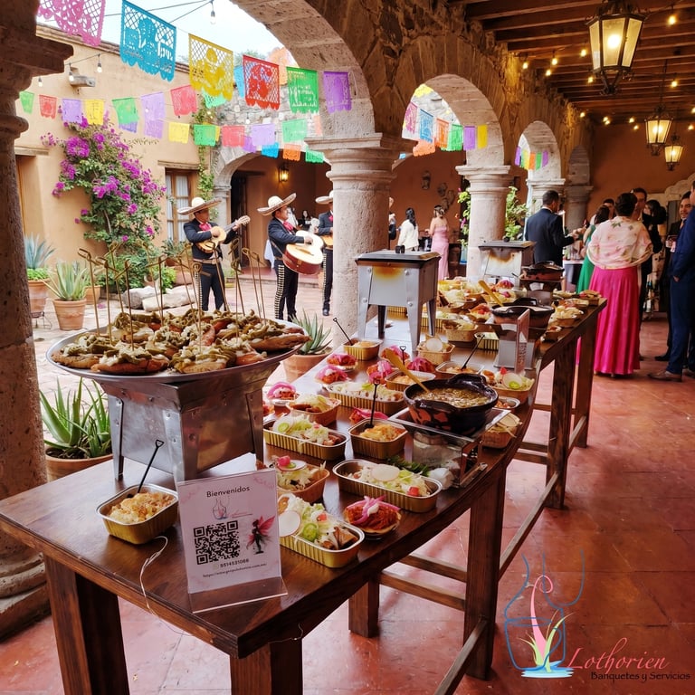Buffet de antojitos mexicanos