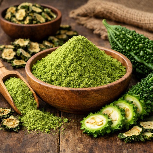Spray dried bitter gourd powder supplier from India – bulk herbal vegetable powder for nutraceutical