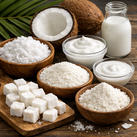 Coconut milk, cream, powder products for cooking , bakery - premium grade 