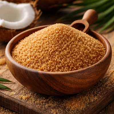 Coconut sugar supplier from India – natural sweetener for bulk export and private label