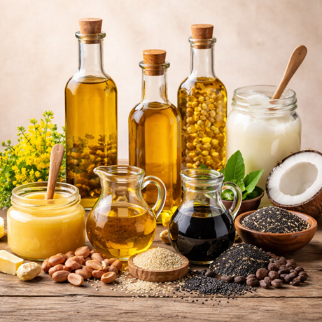 cold pressed oils, ghee- premium quality for cooking purpose.