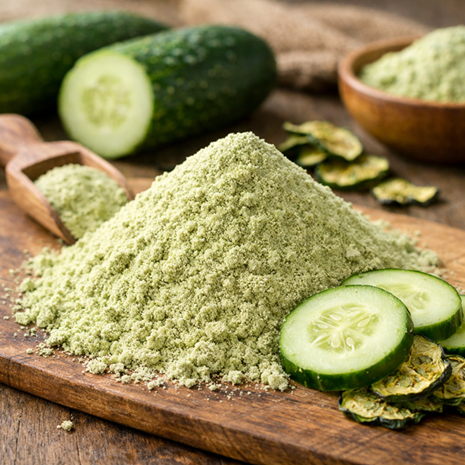 Dehydrated cucumber powder exporter India – fine vegetable powder for beverage & food blends