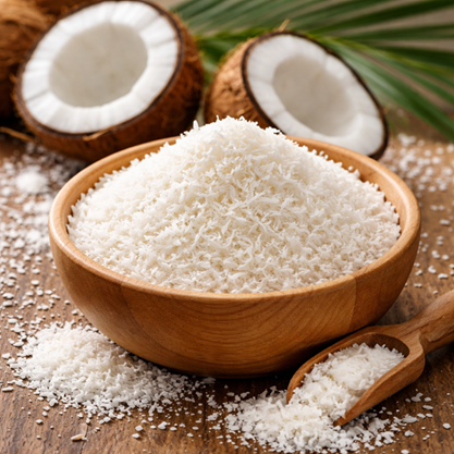 Desiccated coconut powder exporter India – fine grade bulk supply for bakery industry