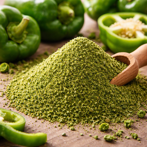 green capsicum powder supplier India – natural green vegetable powder for savory snacks & seasoning