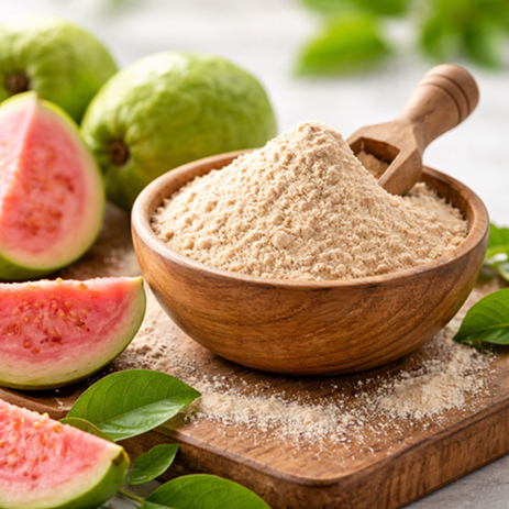 Guava powder bulk exporter from India – aromatic fruit powder for beverage and dairy blends