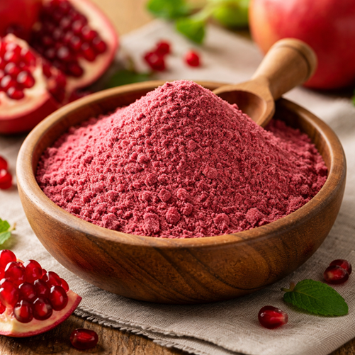 Pomegranate powder exporter from India – antioxidant rich fruit powder for beverages