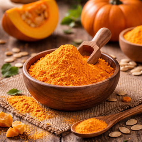 Pumpkin powder exporter from India – natural orange vegetable powder for bakery and functional food