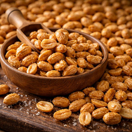 Roasted peanuts exporter India – crunchy ready-to-eat peanuts for bulk snack and food service