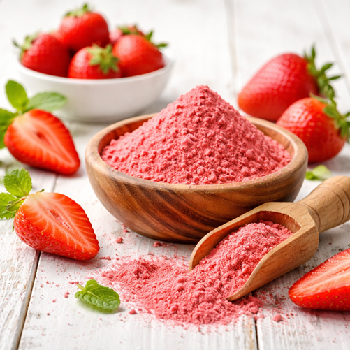 Strawberry powder manufacturer India – natural fruit powder for bakery and dairy applications