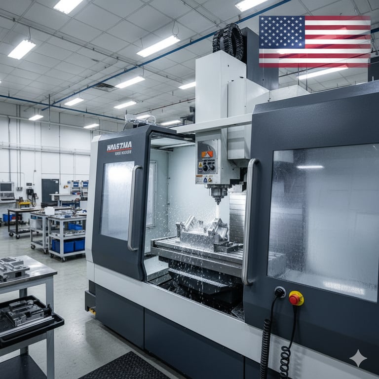 U.S. CNC machine in clean workshop