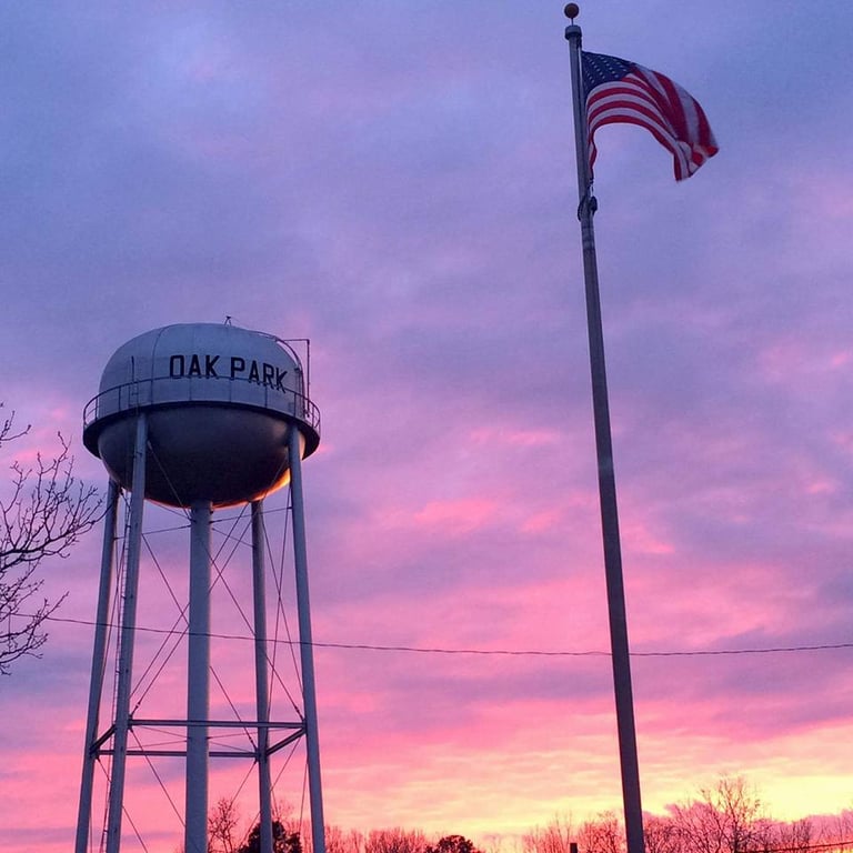 Oak Park is in southern Emanuel County, along Route 1. Oak Park has a total area of 7.2 miles.