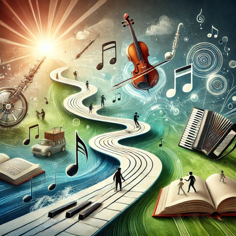 The image depicts the importance of Music Education in schools