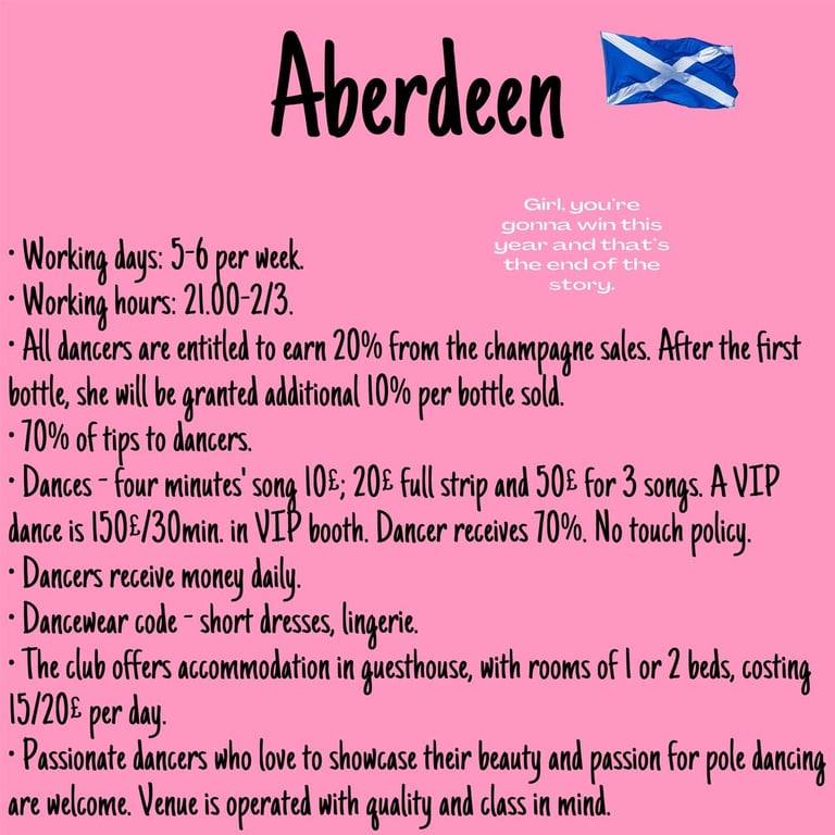 Striptease jobs in Scotland, Aberdeen