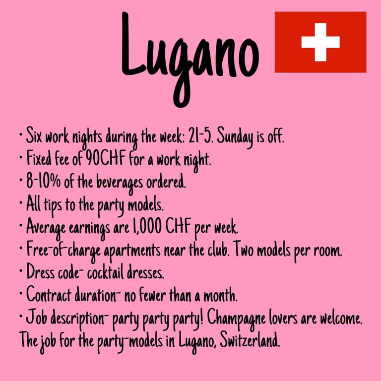 Striptease jobs in Switzerland, Lugano 