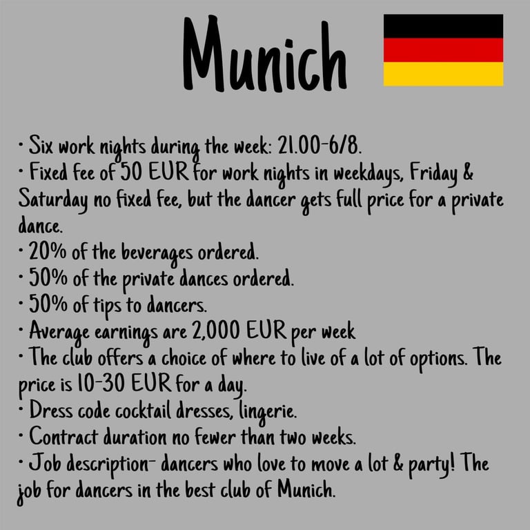Striptease jobs in Munich, Germany
