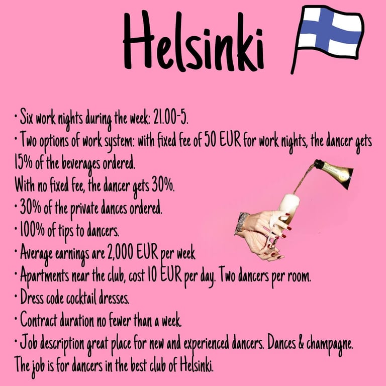 Striptease jobs in Finland, Helsinki