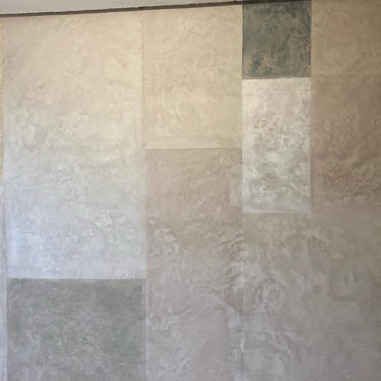enduit de chaux geométrique mur chambre