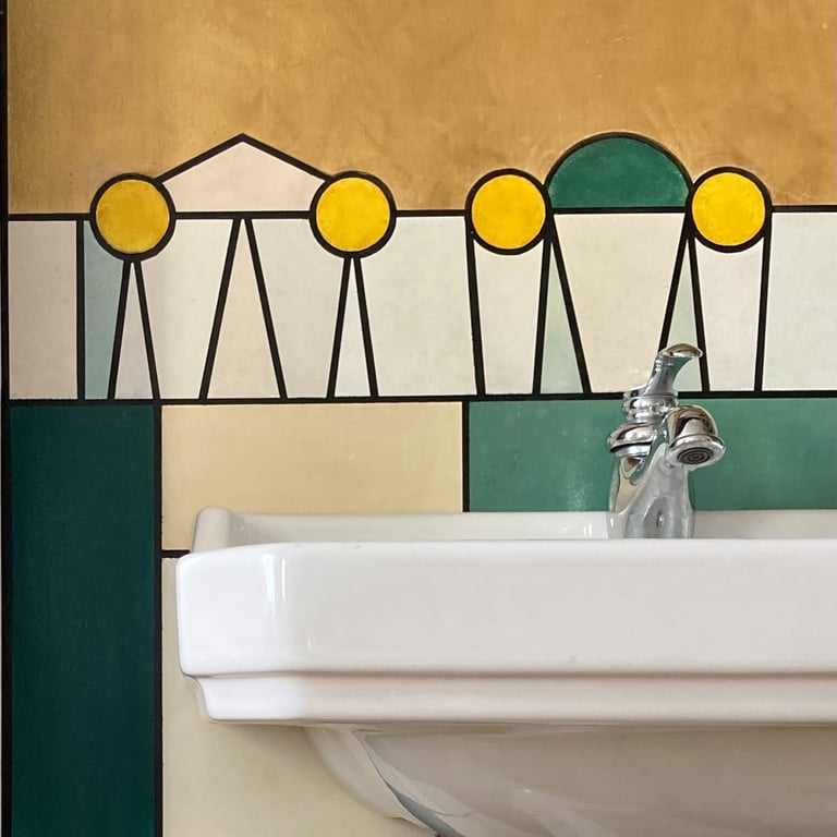 décor peint art déco salle de bain