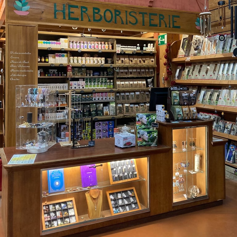 lettrage et faux-bois herboristerie