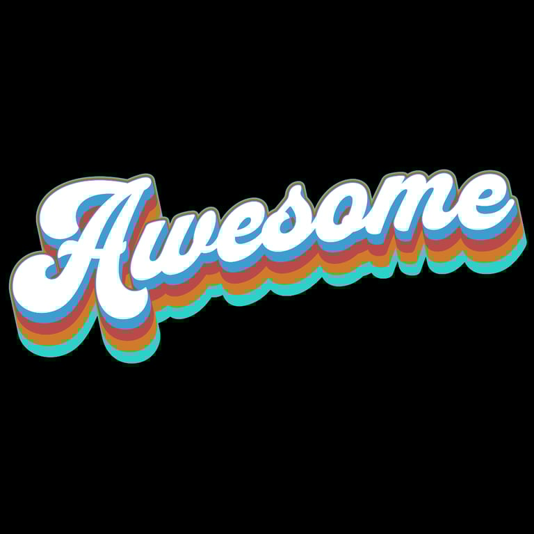 a colorfully colored logo for a company called awesomeness