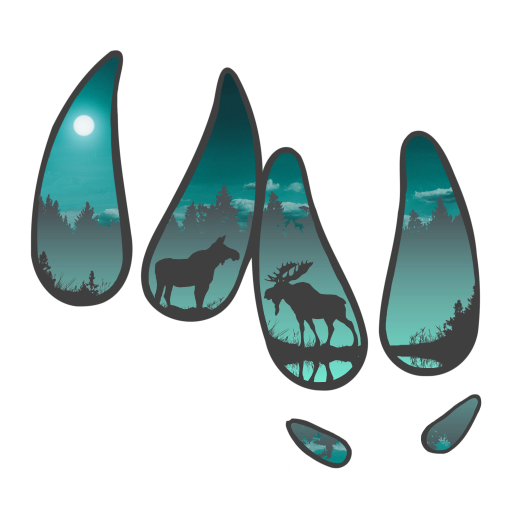 a group of animals in the woods