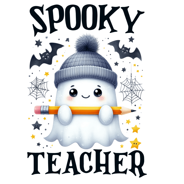 a ghost ghost ghost ghost with a pencil and pencil in it's hands