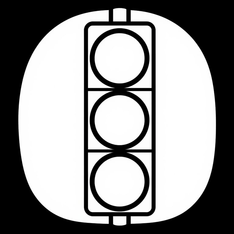 A vertical row of three white circles stacked on a solid black background.