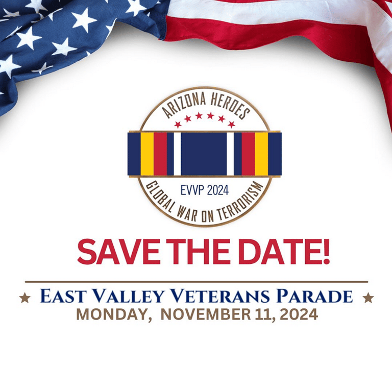 Graphic for the East Valley Veterans Parade