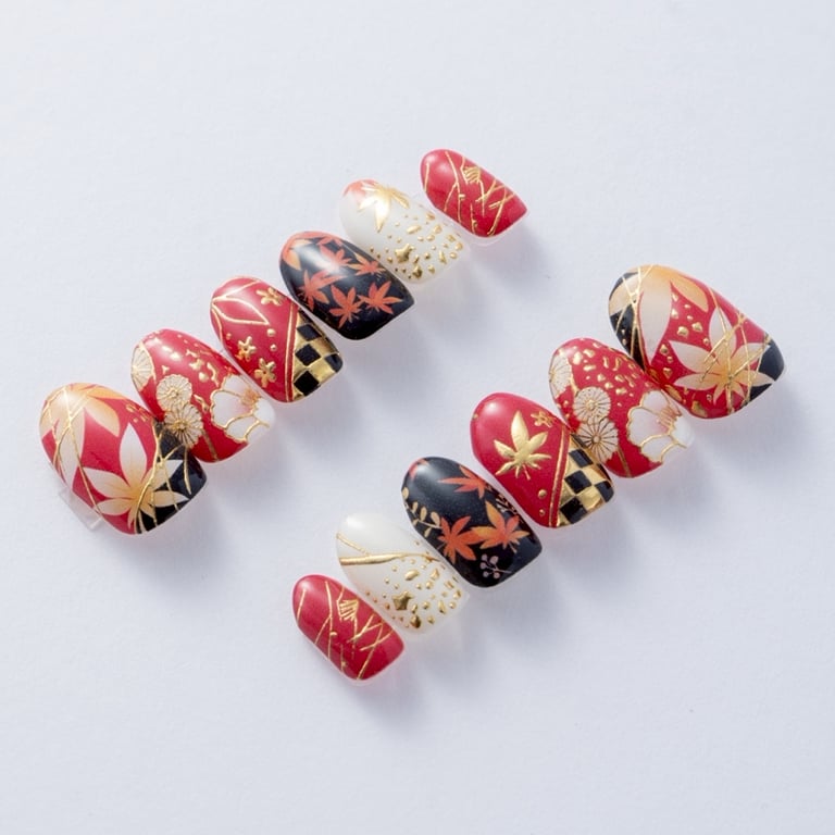 紅葉絵巻のネイルチップ