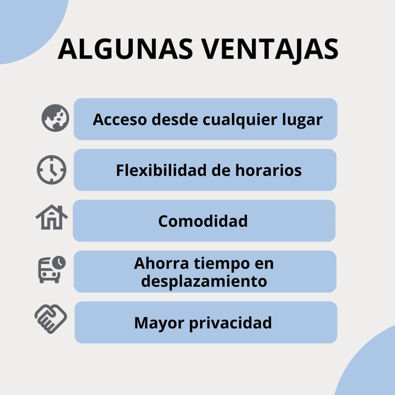 Lista de ventajas de la terapia online para mayor comodidad