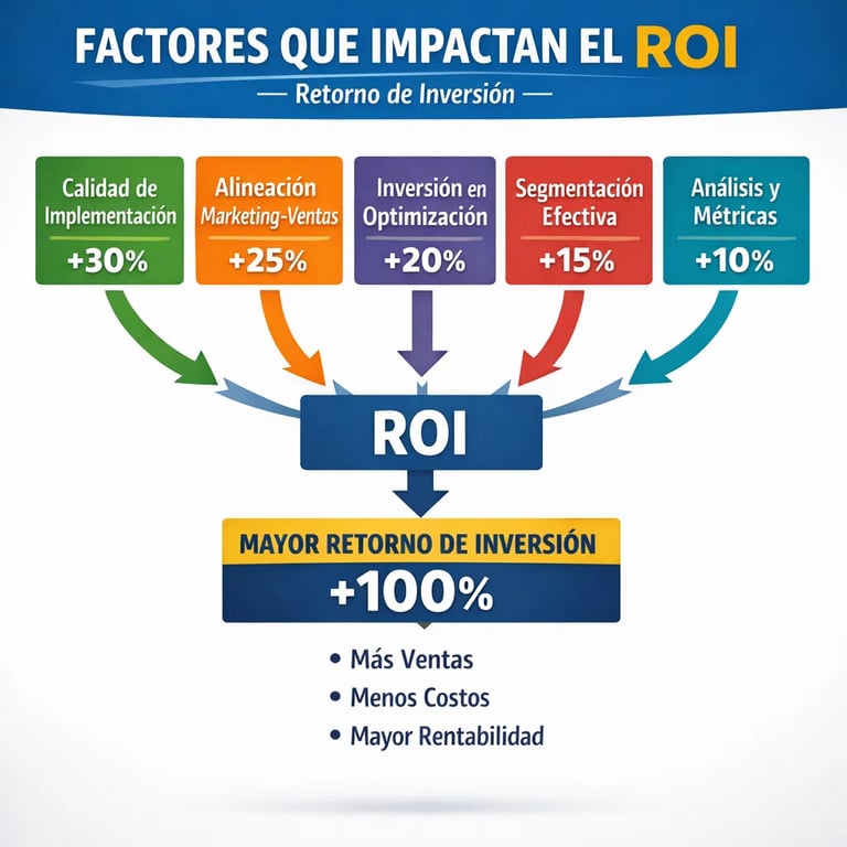 Factores determinantes que afectan el ROI marketing digital promedio y estrategias de optimización