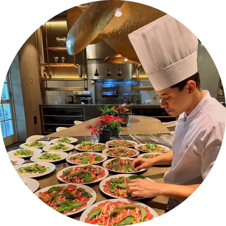 cozinheiro em restaurante michelan